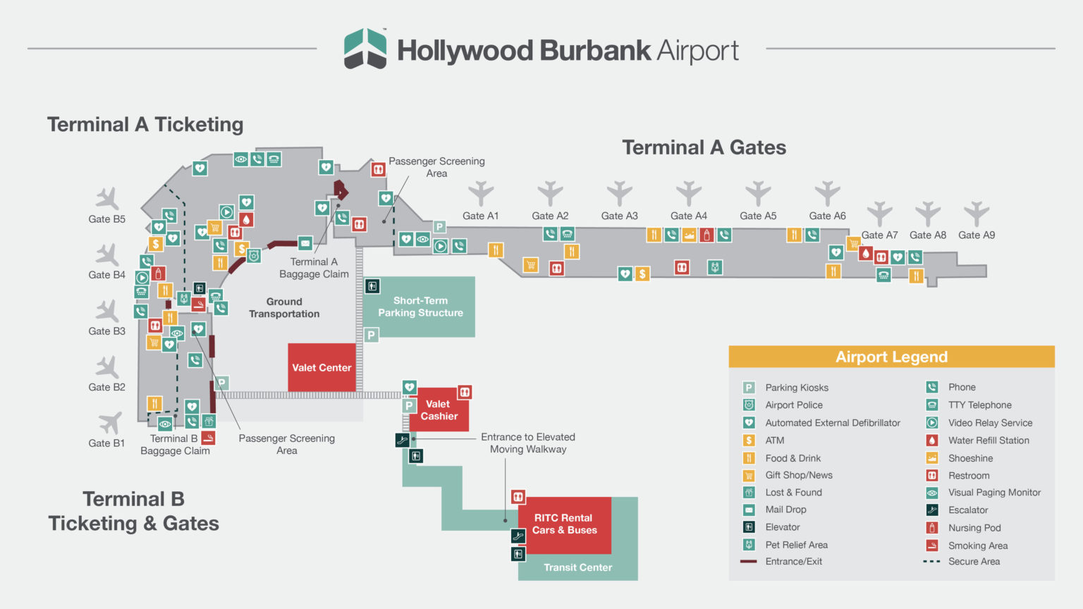 Airport Facility Map - Hollywood Burbank Airport